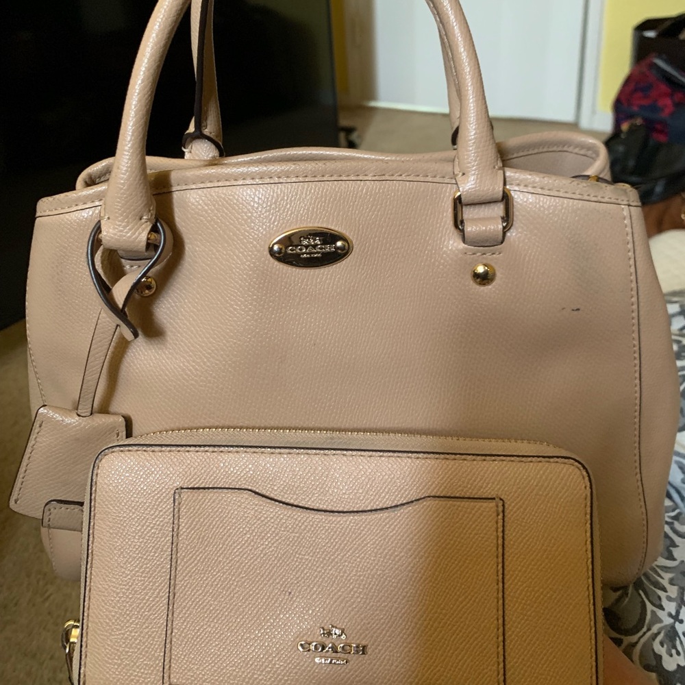 Coach bag with matching wallet